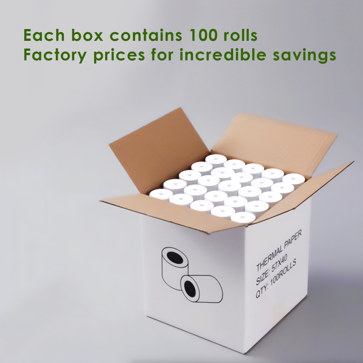 2 1/4" x 75' Debit/Credit Card Machines Paper Rolls (100 Rolls / Case)